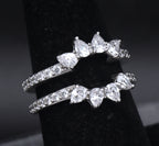 Sterling Silver Cubic Zirconia Double Band - Size 7