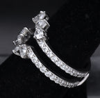 Sterling Silver Cubic Zirconia Double Band - Size 7