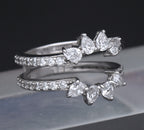 Sterling Silver Cubic Zirconia Double Band - Size 7