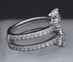 Sterling Silver Cubic Zirconia Double Band - Size 7