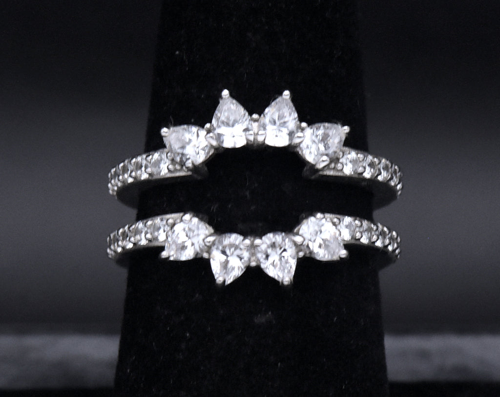 Sterling Silver Cubic Zirconia Double Band - Size 7