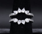 Sterling Silver Cubic Zirconia Double Band - Size 7