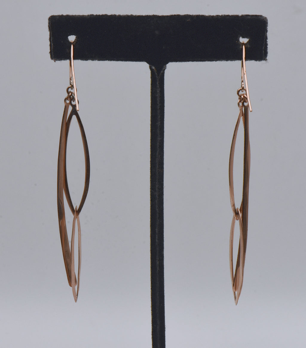 Ross-Simons - Vintage Rose Gold Tone Sterling Silver Dangle Earrings