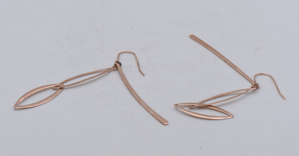 Ross-Simons - Vintage Rose Gold Tone Sterling Silver Dangle Earrings