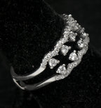 Vintage Sterling Silver Double Band Cubic Zirconia Ring - Size 7.5