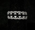 Vintage Sterling Silver Double Band Cubic Zirconia Ring - Size 7.5
