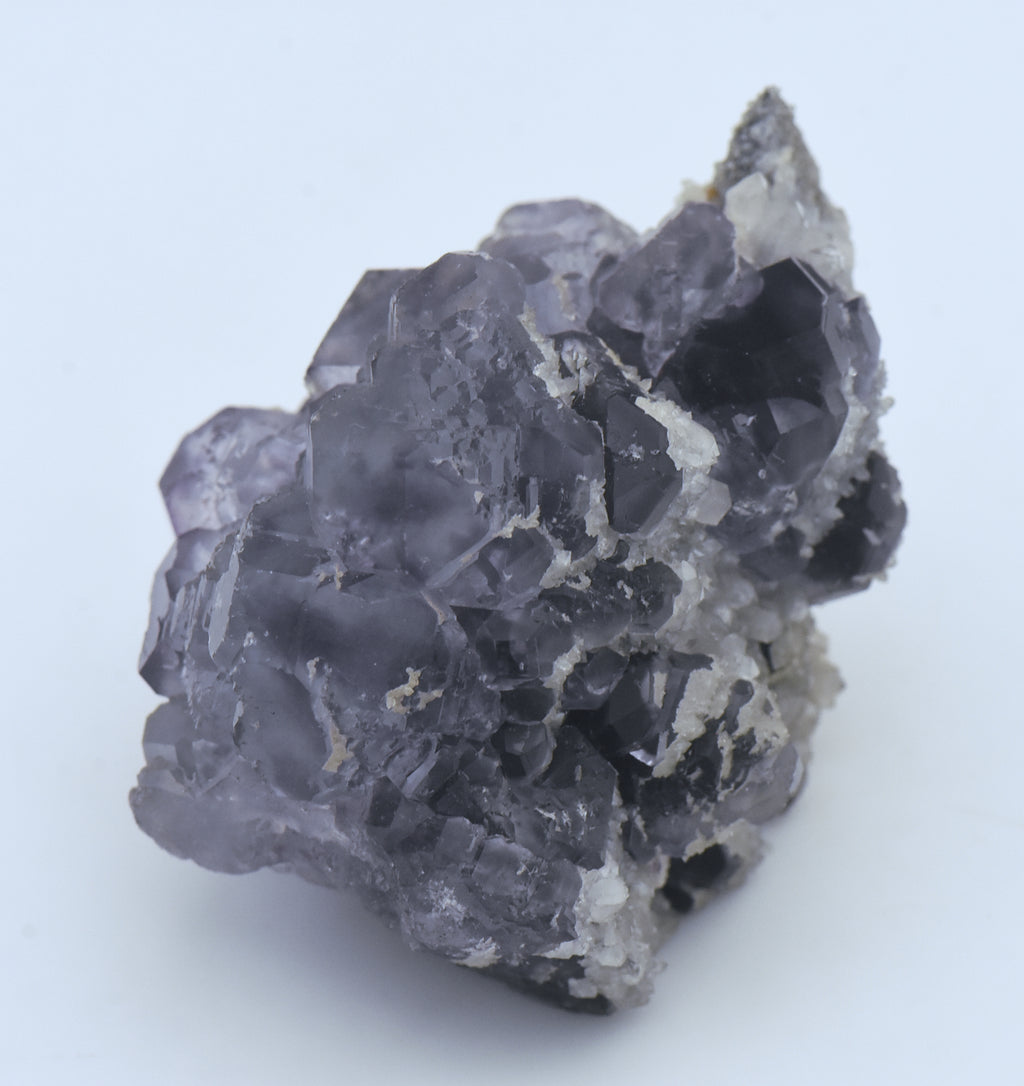 Purple Dodecahedral Fluorite Crystal Cluster - China