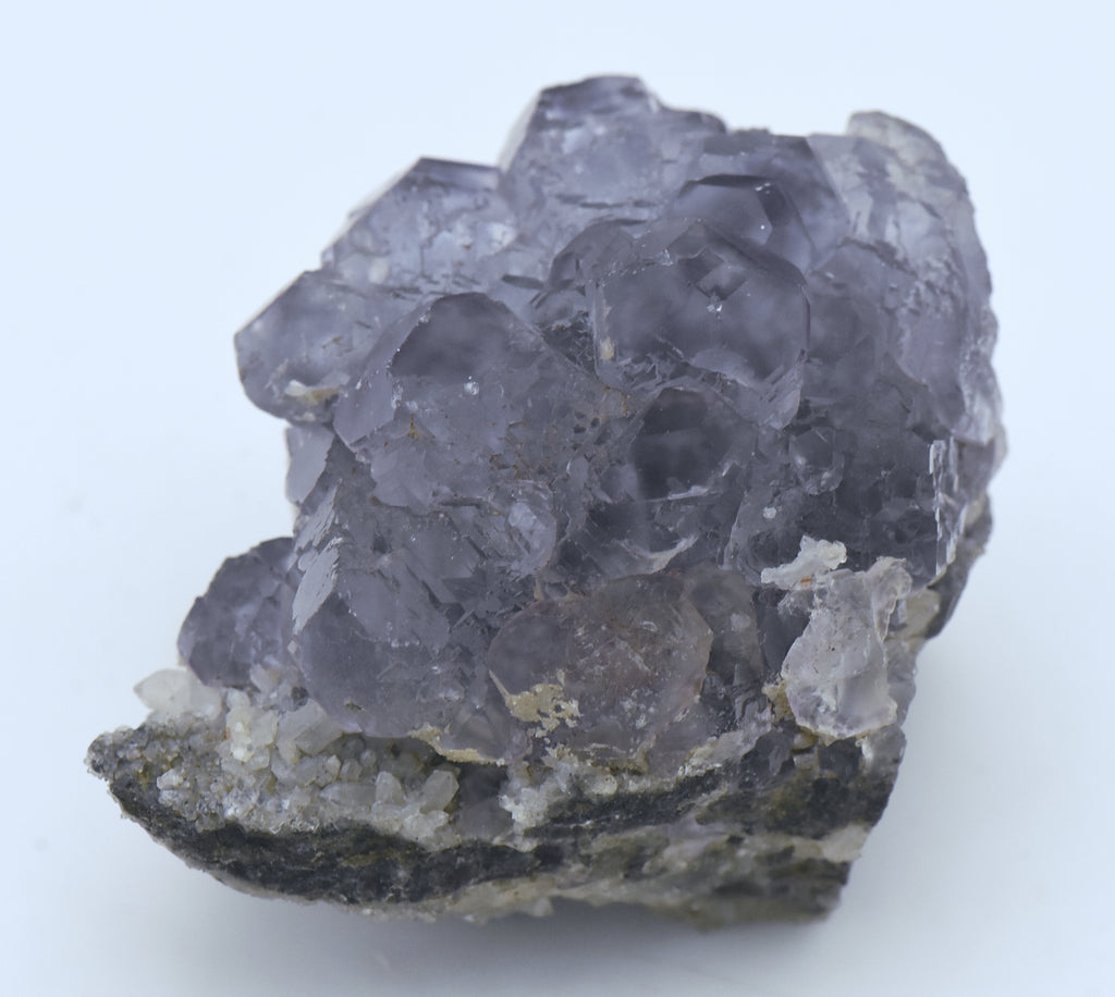 Purple Dodecahedral Fluorite Crystal Cluster - China