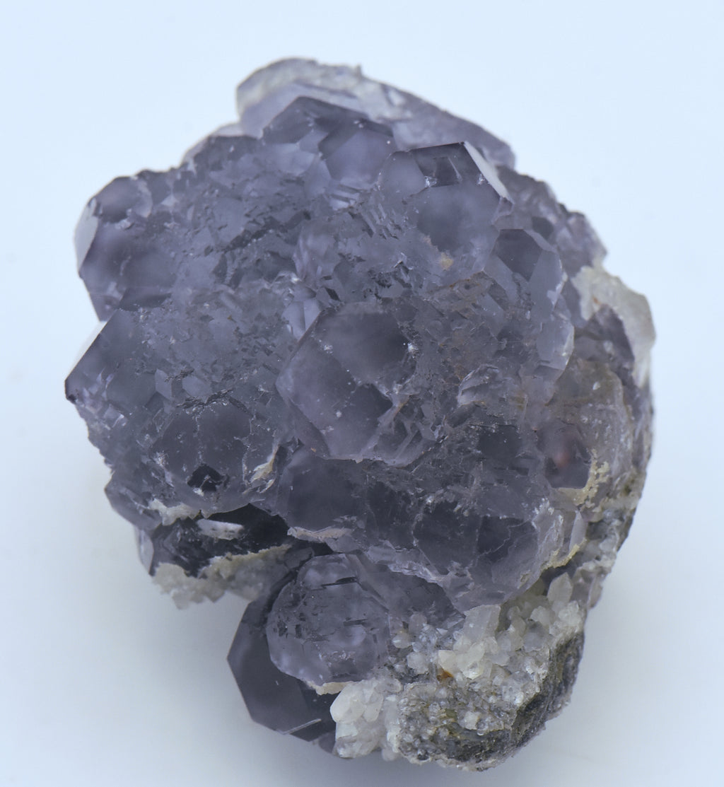 Purple Dodecahedral Fluorite Crystal Cluster - China