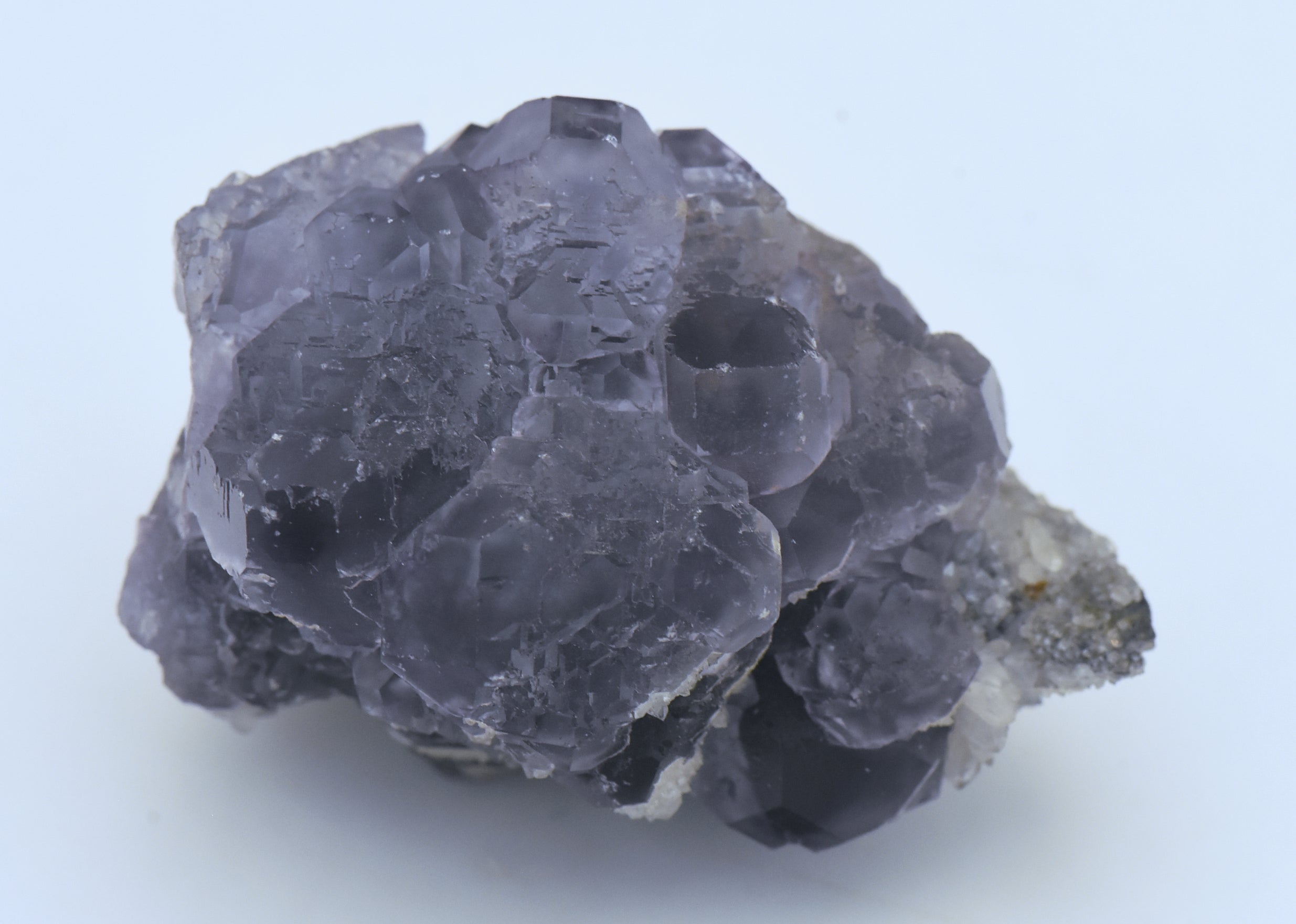Purple Dodecahedral Fluorite Crystal Cluster - China