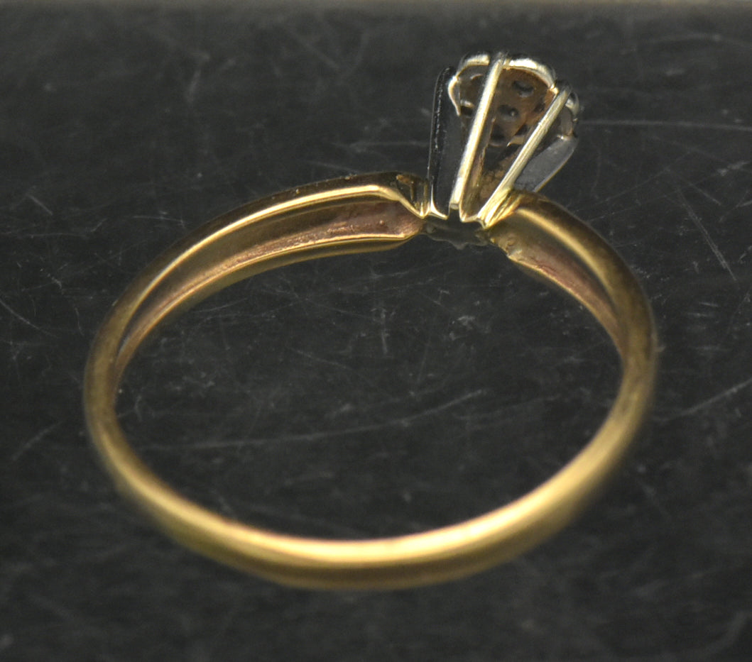 Vintage 10k Gold with Diamonds Ring - Size 6