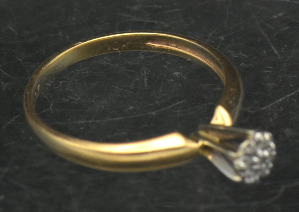 Vintage 10k Gold with Diamonds Ring - Size 6