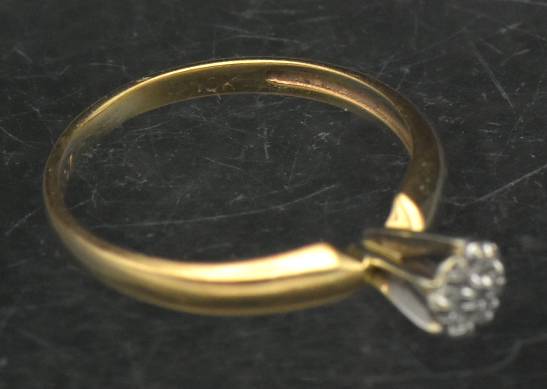 Vintage 10k Gold with Diamonds Ring - Size 6