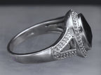 Sterling Silver Black Onyx and Diamonds Ring - Size 7