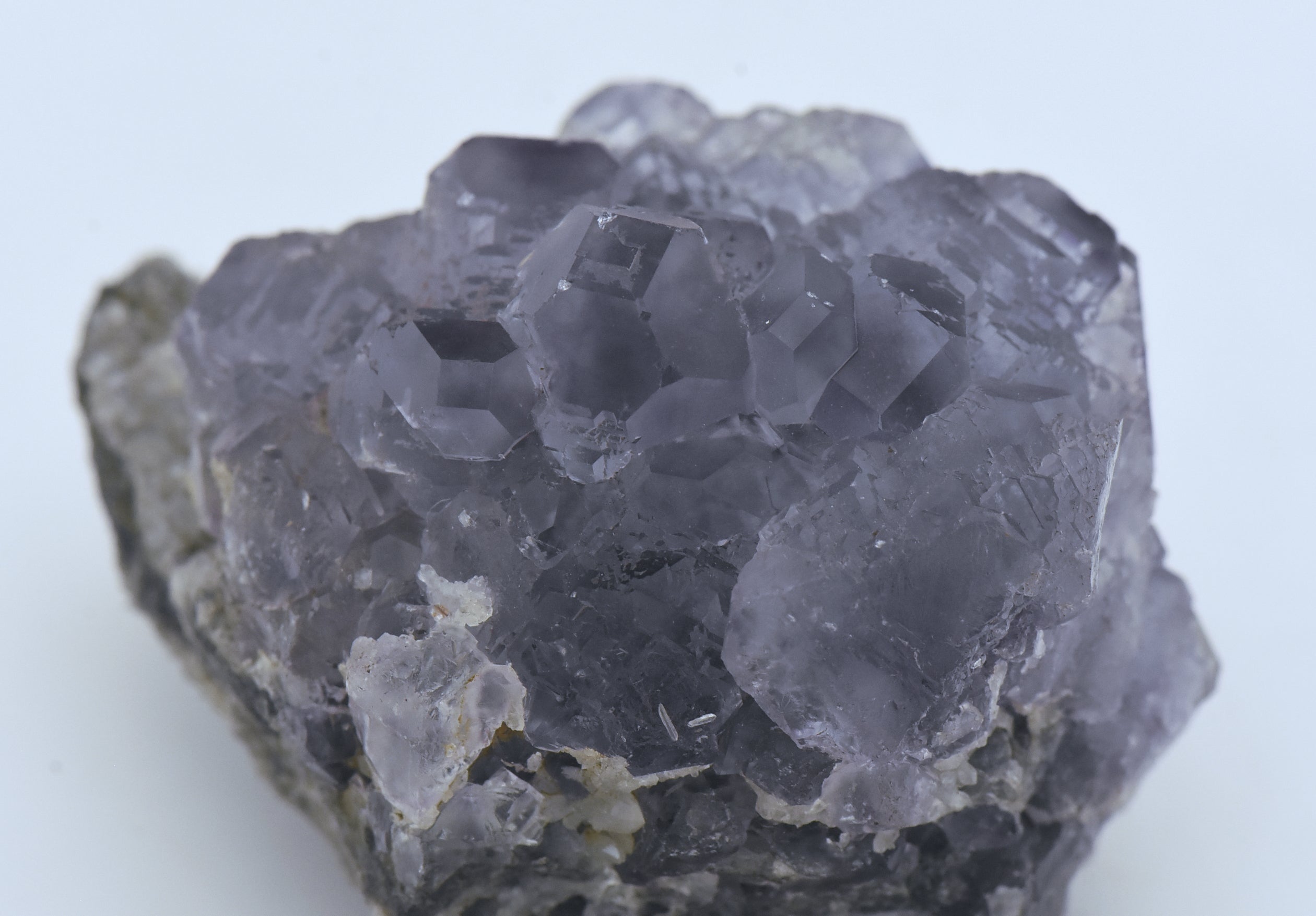 Purple Dodecahedral Fluorite Crystal Cluster - China