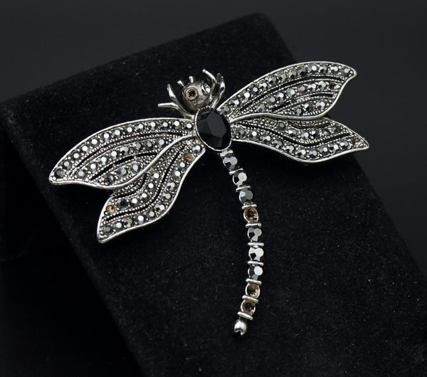 Vintage Dragonfly Silver Tone Metal Brooch