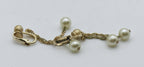 Napier - Vintage Faux Pearl and Gold Tone Clip On Dangle Earrings