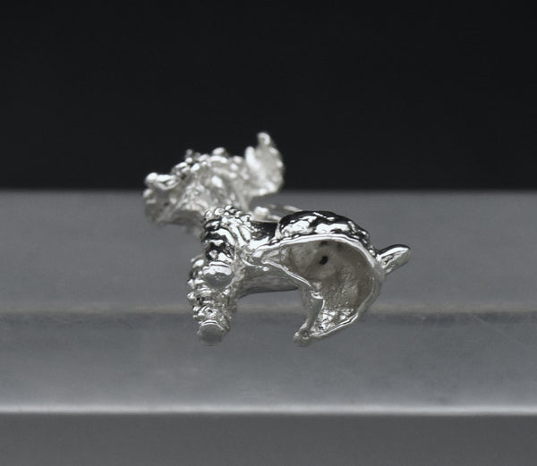 Vintage Silver Tone Metal Dog Charm