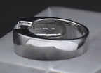 Sterling Silver Diagonally Set Cubic Zirconia Ring - Size 7