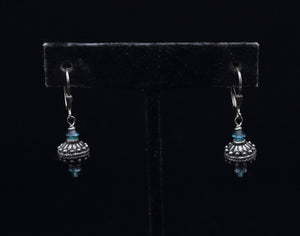 Vintage Sterling Silver Beaded Dangle Earrings