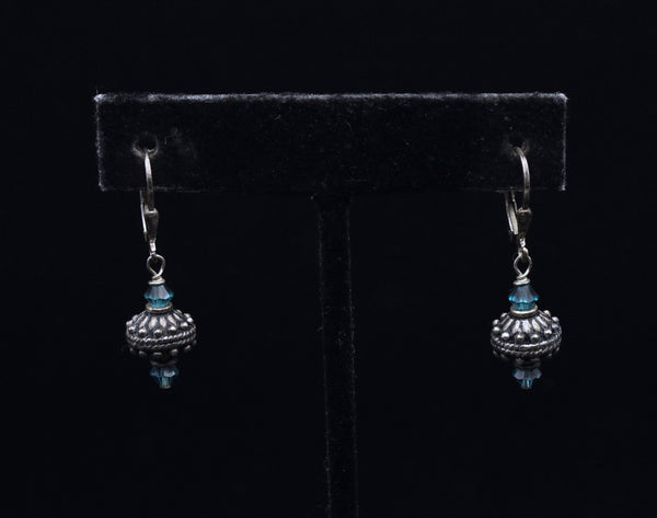 Vintage Sterling Silver Beaded Dangle Earrings