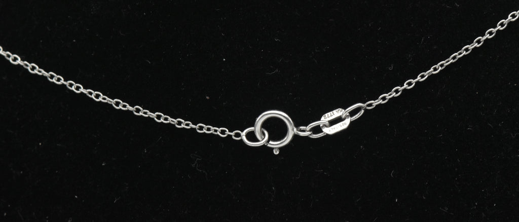 Vintage Sterling Silver and 14k Rose Gold Double Heart Diamond Pendant Chain Necklace - 18"