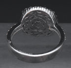 Sterling Silver Princess Cut Cubic Zirconia Double Halo Ring - Size 6