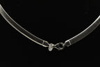 Milor - Vintage Italian 950 Silver Textured Omega Link Chain Necklace - 16"