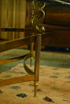 Design Institute America - Vintage Glass and Brass Dolphin Motif Coffee Table