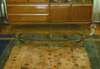 Design Institute America - Vintage Glass and Brass Dolphin Motif Coffee Table