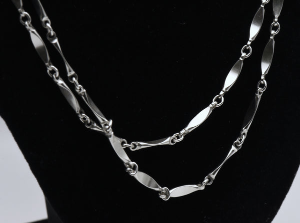 Vintage Sterling Silver Dimpled Link Chain Necklace - 4.5 Feet Long!