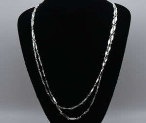 Vintage Sterling Silver Dimpled Link Chain Necklace - 4.5 Feet Long!