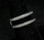 Vintage Sterling Silver Double Band Cubic Zirconia Ring - Size 6.25