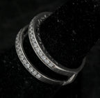 Vintage Sterling Silver Double Band Cubic Zirconia Ring - Size 6.25