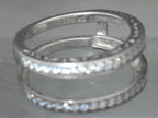 Vintage Sterling Silver Double Band Cubic Zirconia Ring - Size 6.25