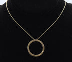 Vermeil Diamonds Hoop Pendant Chain Necklace - 18"