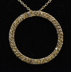 Vermeil Diamonds Hoop Pendant Chain Necklace - 18"