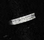 Vintage Baguette Diamonds Sterling Silver Band - Size 7