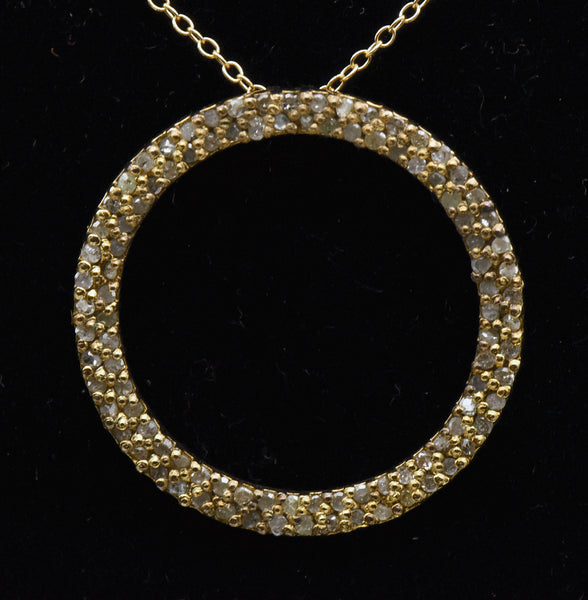 Vermeil Diamonds Hoop Pendant Chain Necklace - 18"