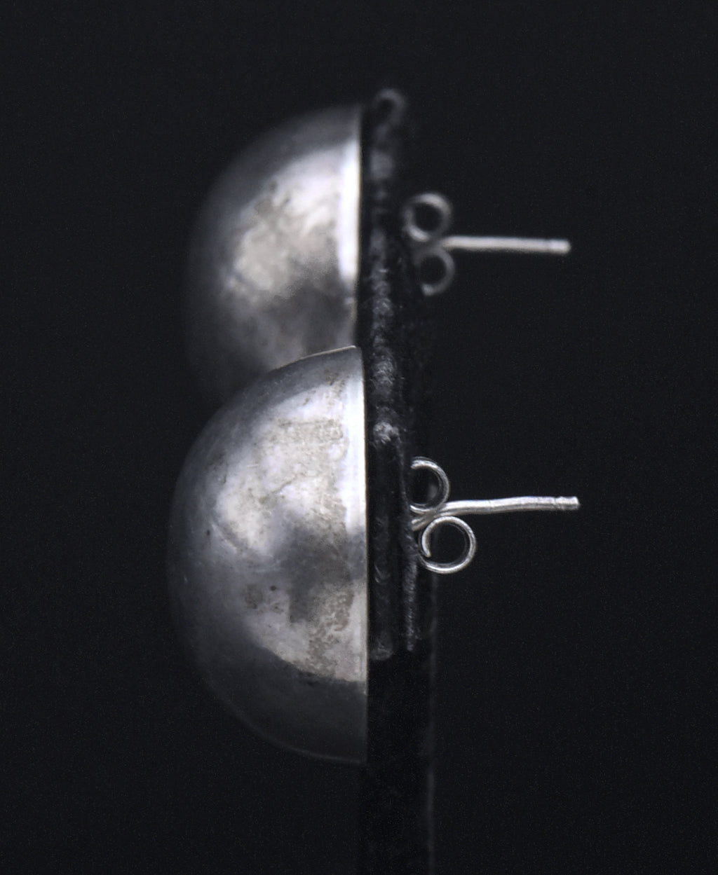 Vintage Handmade Sterling Silver Dome Earrings