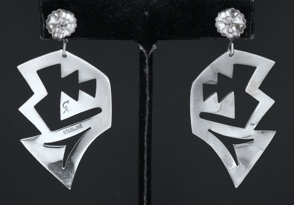 Duane Maktima - Vintage Handmade Sterling Silver Dangle Earrings