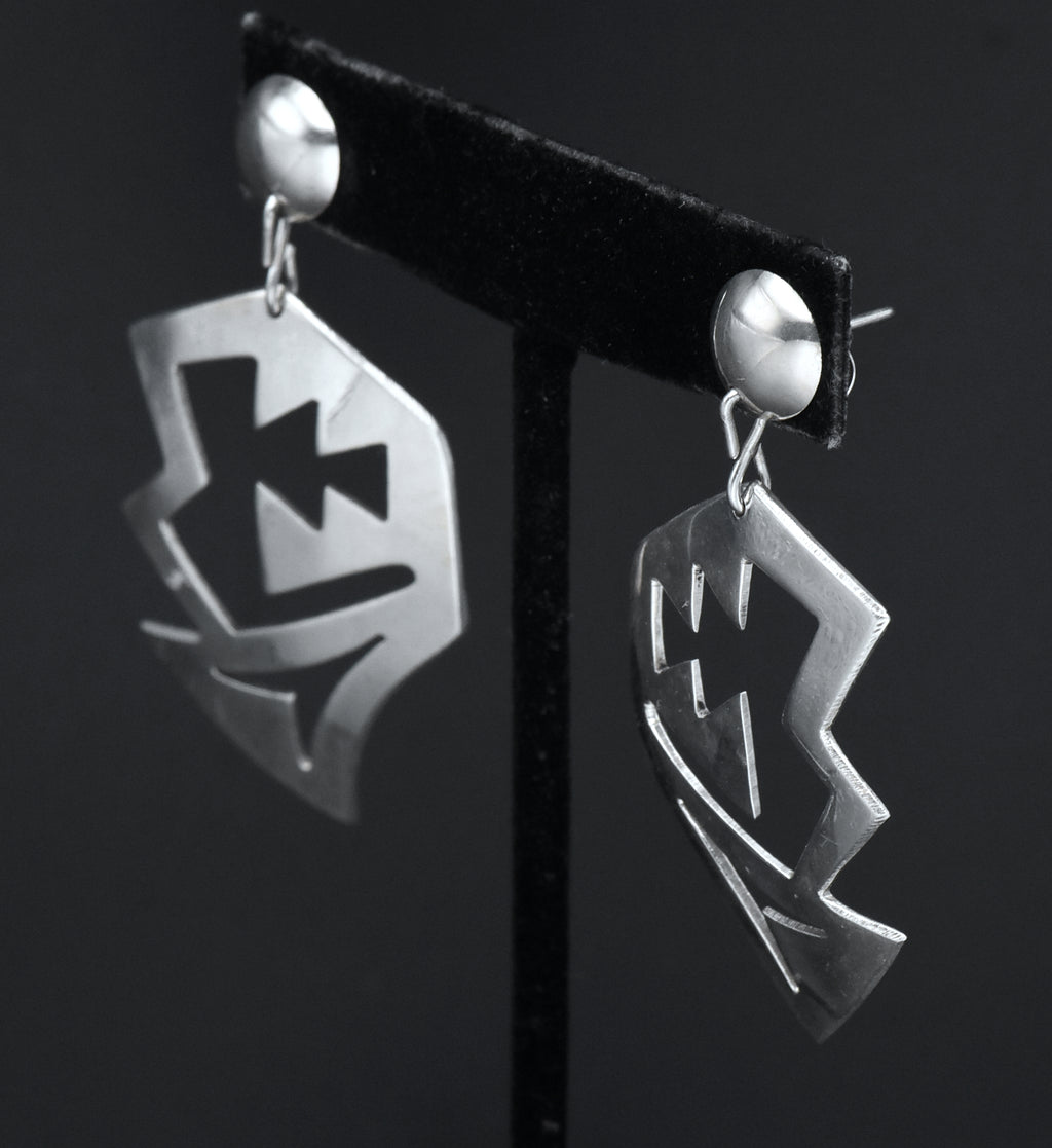 Duane Maktima - Vintage Handmade Sterling Silver Dangle Earrings