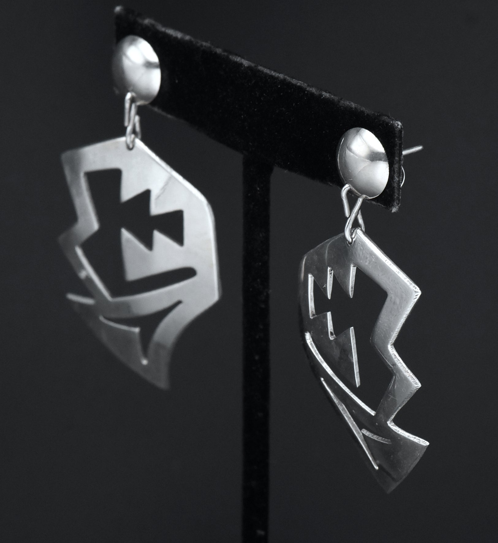 Duane Maktima - Vintage Handmade Sterling Silver Dangle Earrings