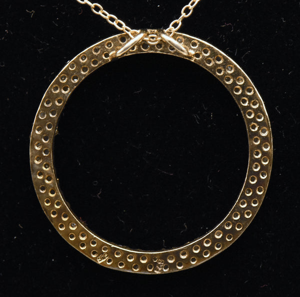 Vermeil Diamonds Hoop Pendant Chain Necklace - 18"