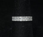 Vintage Baguette Diamonds Sterling Silver Band - Size 7