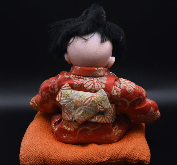 Vintage Ceramic Japanese Doll on Cushion - AS IS