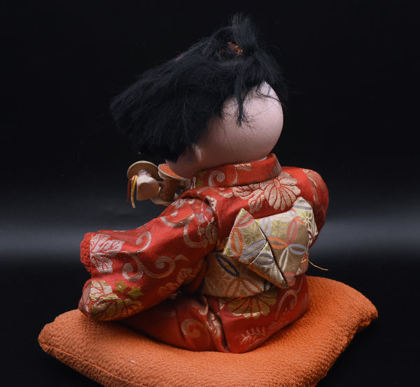 Vintage Ceramic Japanese Doll on Cushion - AS IS