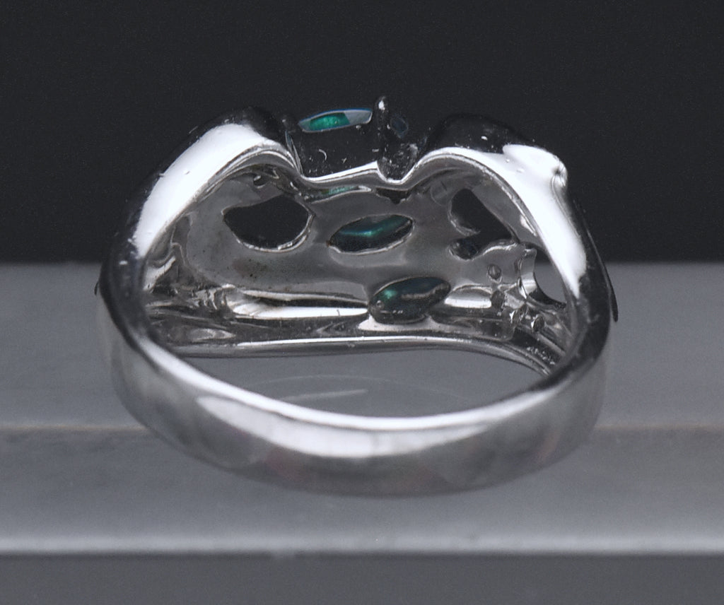 Sterling Silver and Crystal Dolphin Ring - Size 7.5
