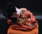 Vintage Ceramic Japanese Doll on Cushion - AS IS