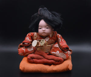 Vintage Ceramic Japanese Doll on Cushion - AS IS